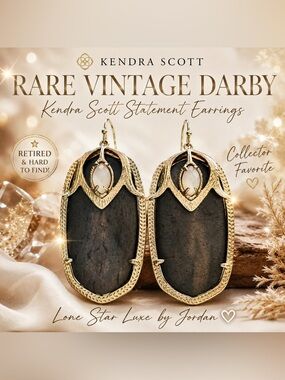 Kendra Scott Vintage Darby Gold Earrings Rare-Statement-Collector Favorite